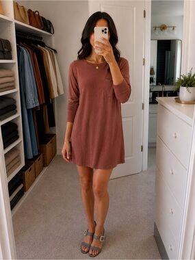 Abercrombie & Fitch Rust Long Sleeve Mini Dress, Small